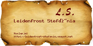 Leidenfrost Stefánia névjegykártya